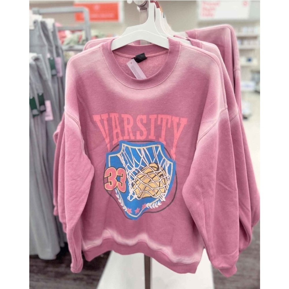 Wild fable pink oversized basketball sweatshirt nwt - Picture 1 of 5